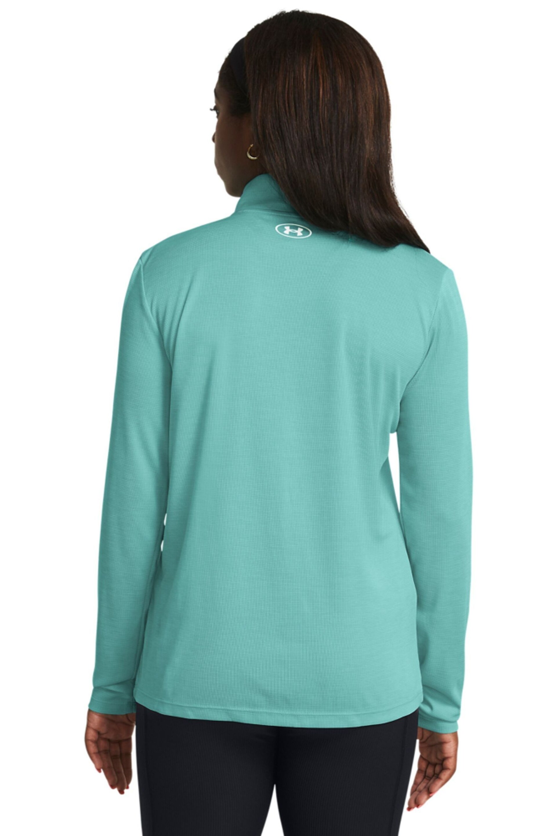 Under Armour Teal Blue Tech 1/4 Zip Sweatshirt - Image 2 of 5