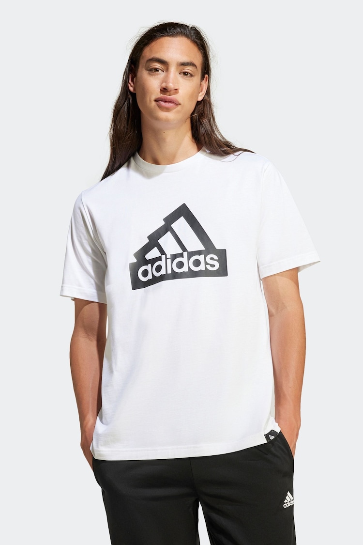 adidas White Modern Essentials Graphic 100% Cotton T-Shirt - Image 1 of 7