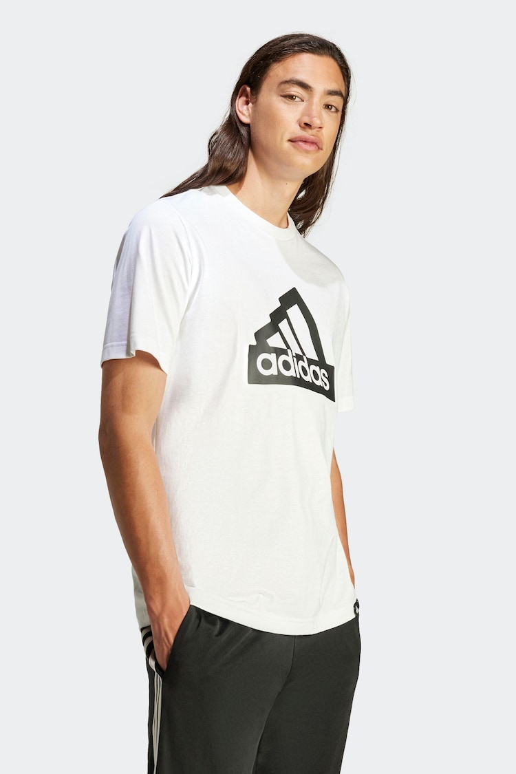 adidas White Modern Essentials Graphic 100% Cotton T-Shirt - Image 2 of 7