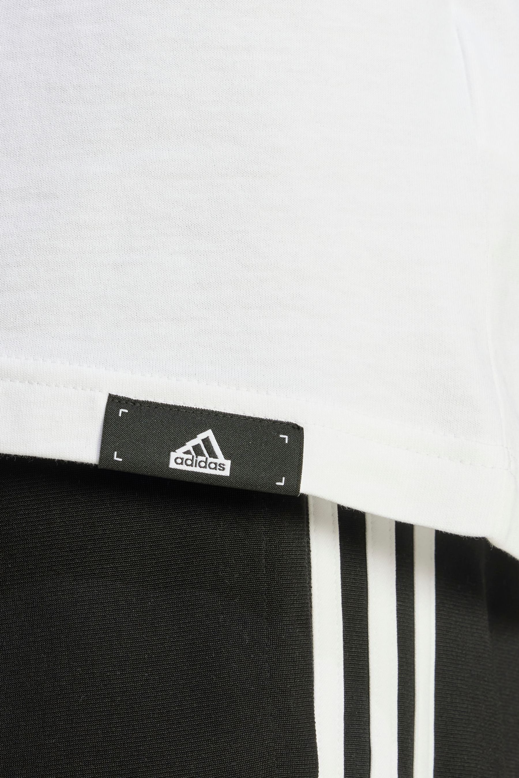 adidas White Modern Essentials Graphic 100 Cotton T Shirt