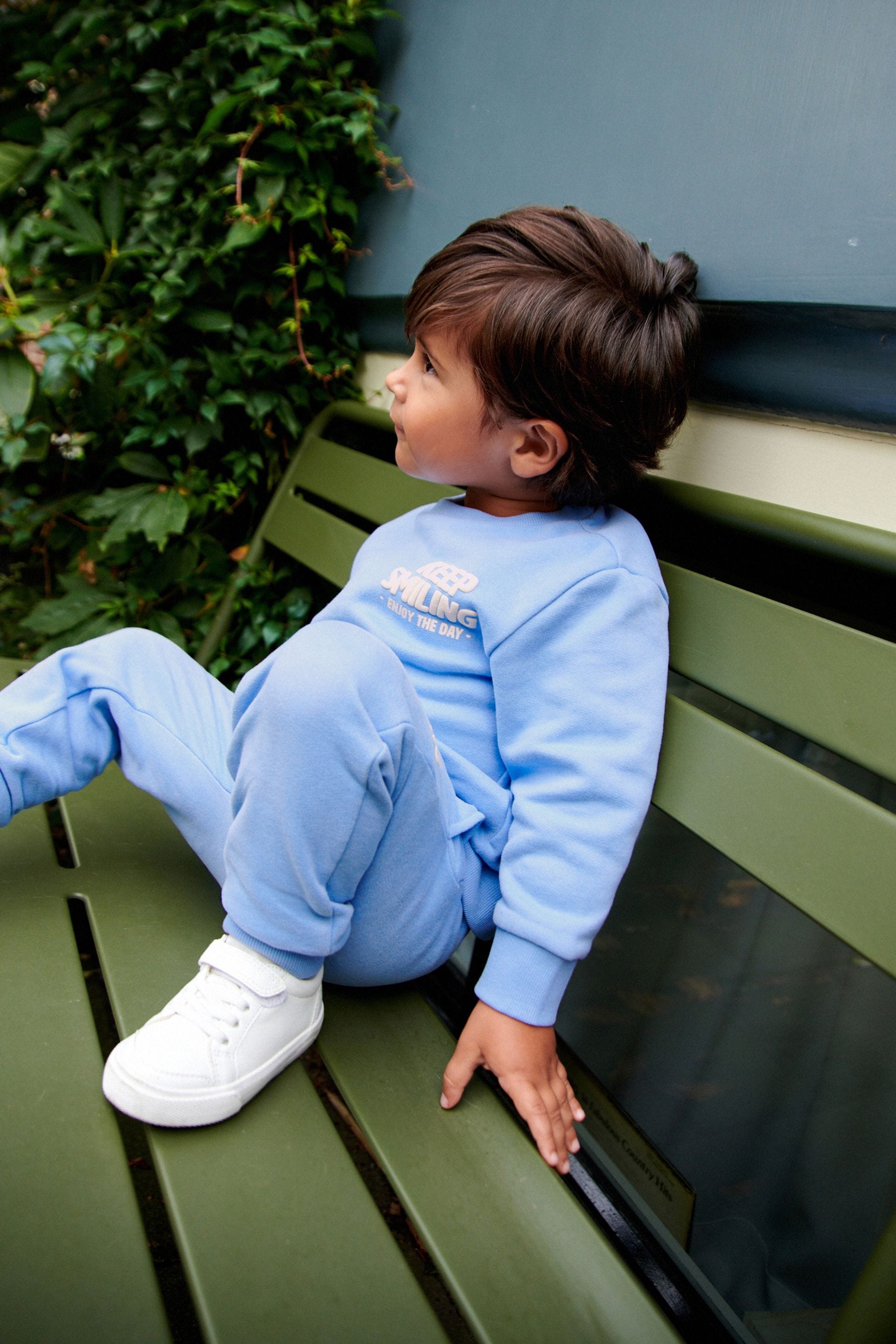 Buy Light Blue Slogan 100 Cotton Sweatshirt And Joggers Set 3mths 7yrs from Next Ireland
