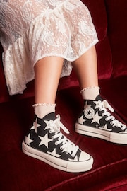 Converse Black/Red Chuck Taylor All Star Lift Star Print Trainers - Image 3 of 13