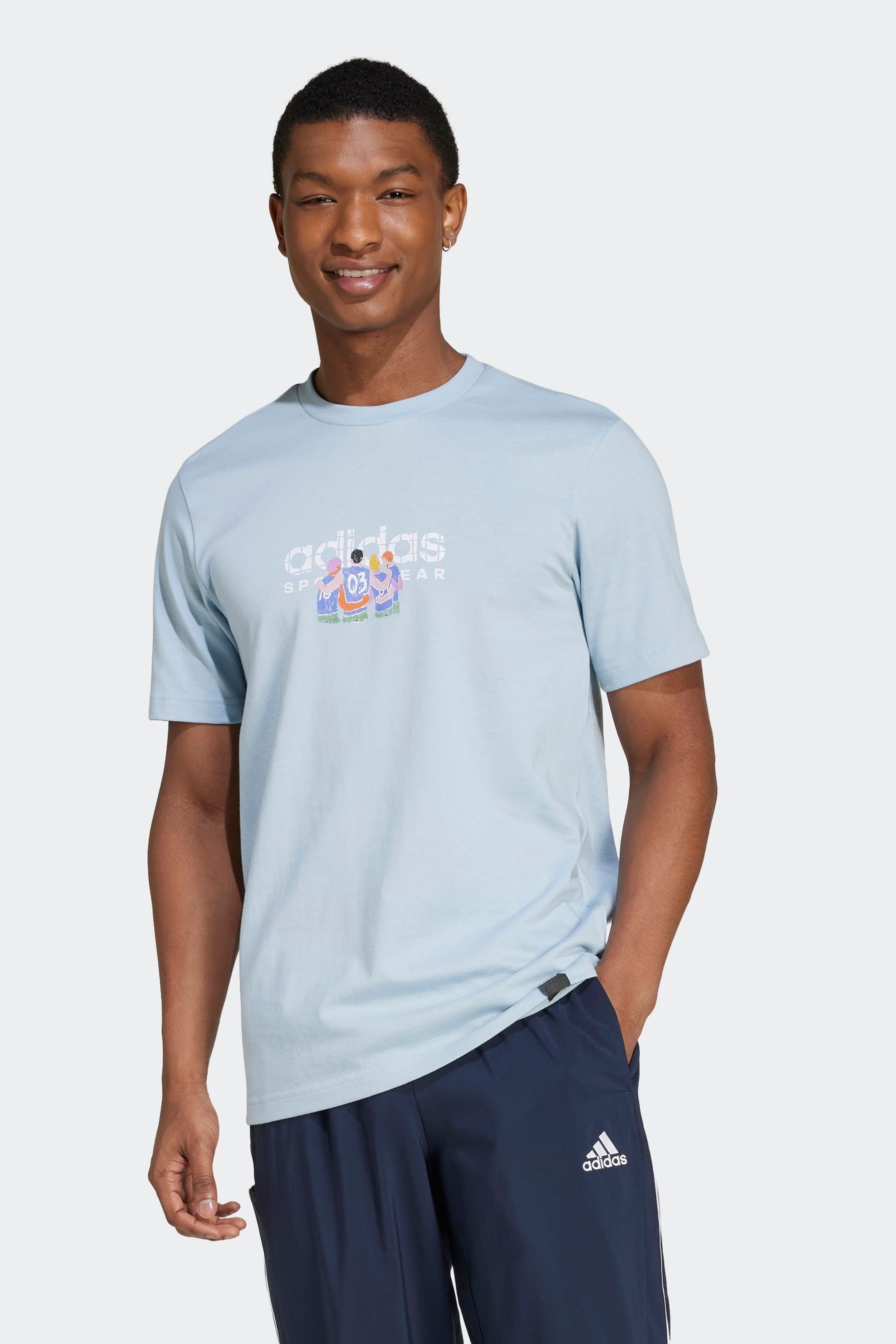 Adidas Codes Spw Short Sleeve T shirt Blue XL Man