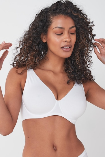Black/Grey Marl/White Non Pad Full Cup DD+ Cotton Blend Bras 3 Pack