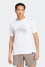 adidas White Multi Logo Graphic T-Shirt - Image 1 of 15