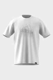 adidas White Multi Logo Graphic T-Shirt - Image 12 of 15