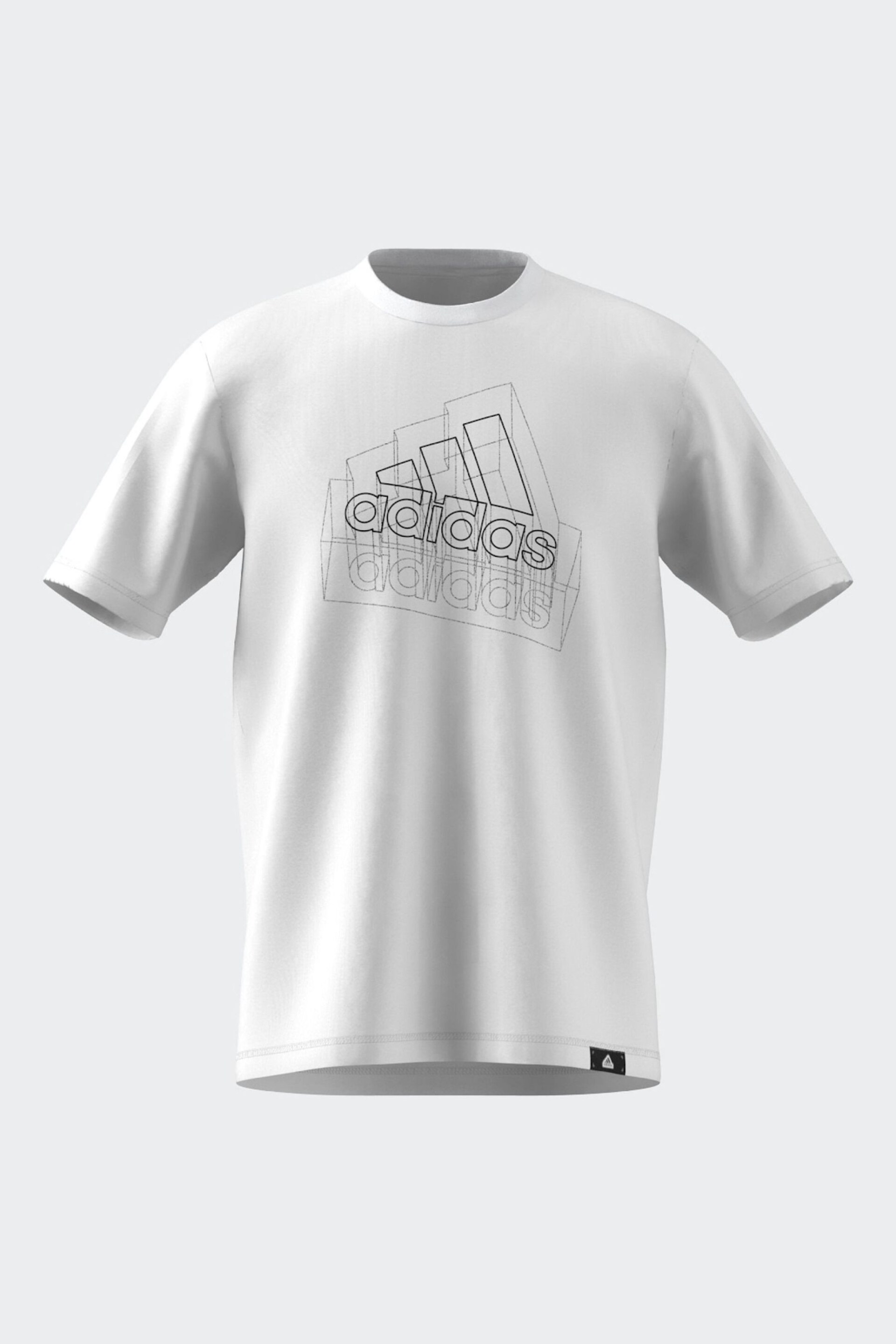 adidas White Multi Logo Graphic T-Shirt - Image 12 of 15