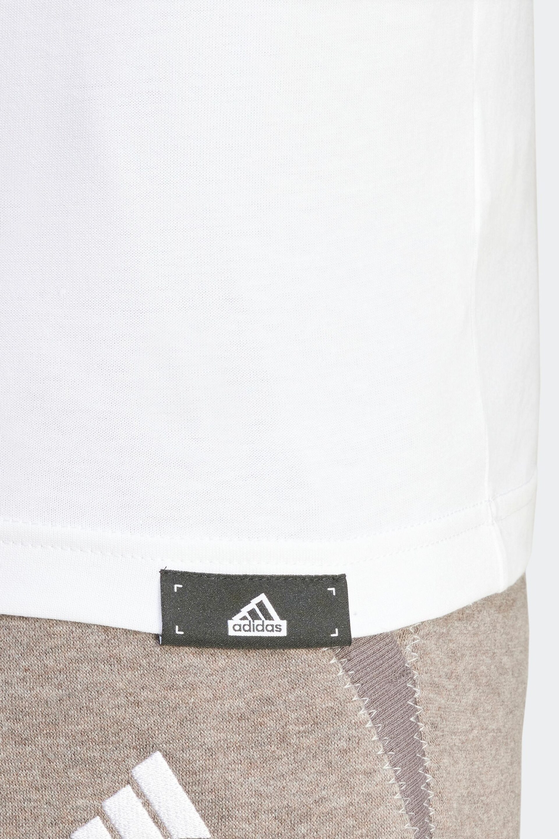 adidas White Multi Logo Graphic T-Shirt - Image 6 of 15