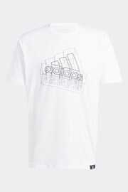 adidas White Multi Logo Graphic T-Shirt - Image 7 of 15