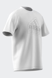 adidas White Multi Logo Graphic T-Shirt - Image 8 of 15