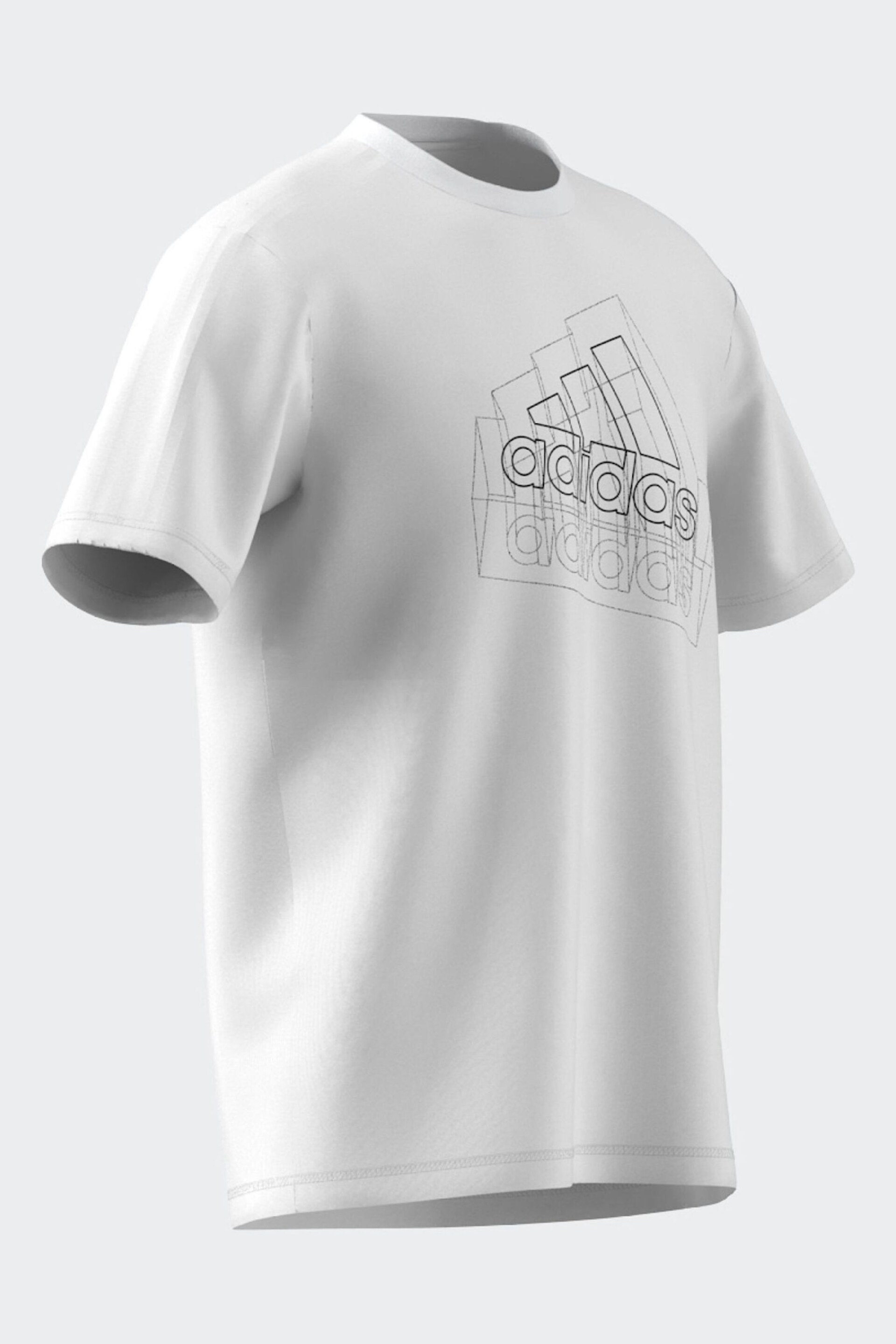 adidas White Multi Logo Graphic T-Shirt - Image 8 of 15