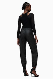 AllSaints Black Coated Frieda Trousers - Image 2 of 7