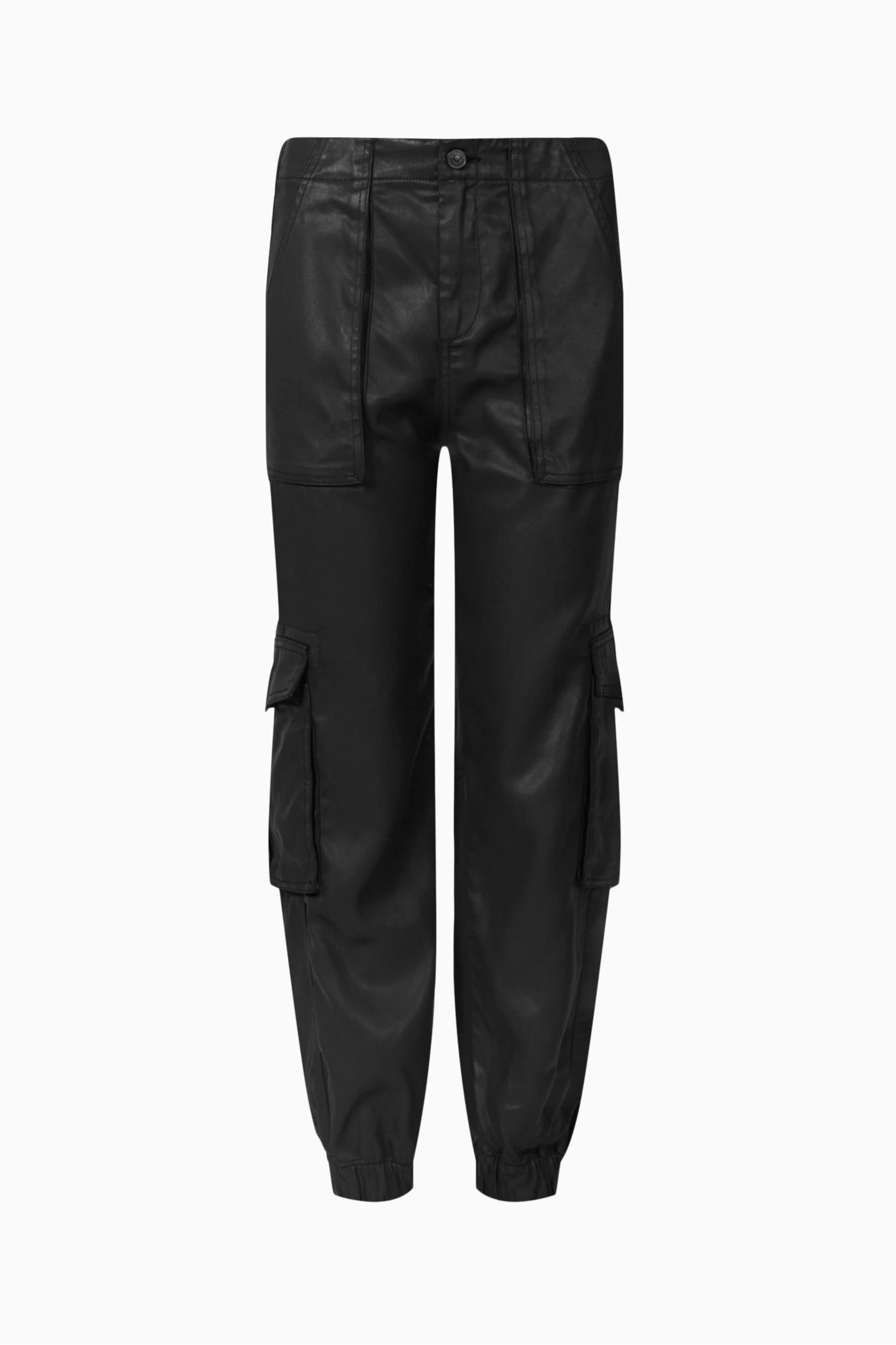 AllSaints Black Coated Frieda Trousers - Image 7 of 7