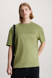 Calvin Klein Green Cut And Sew Logo T-Shirt - Image 1 of 3