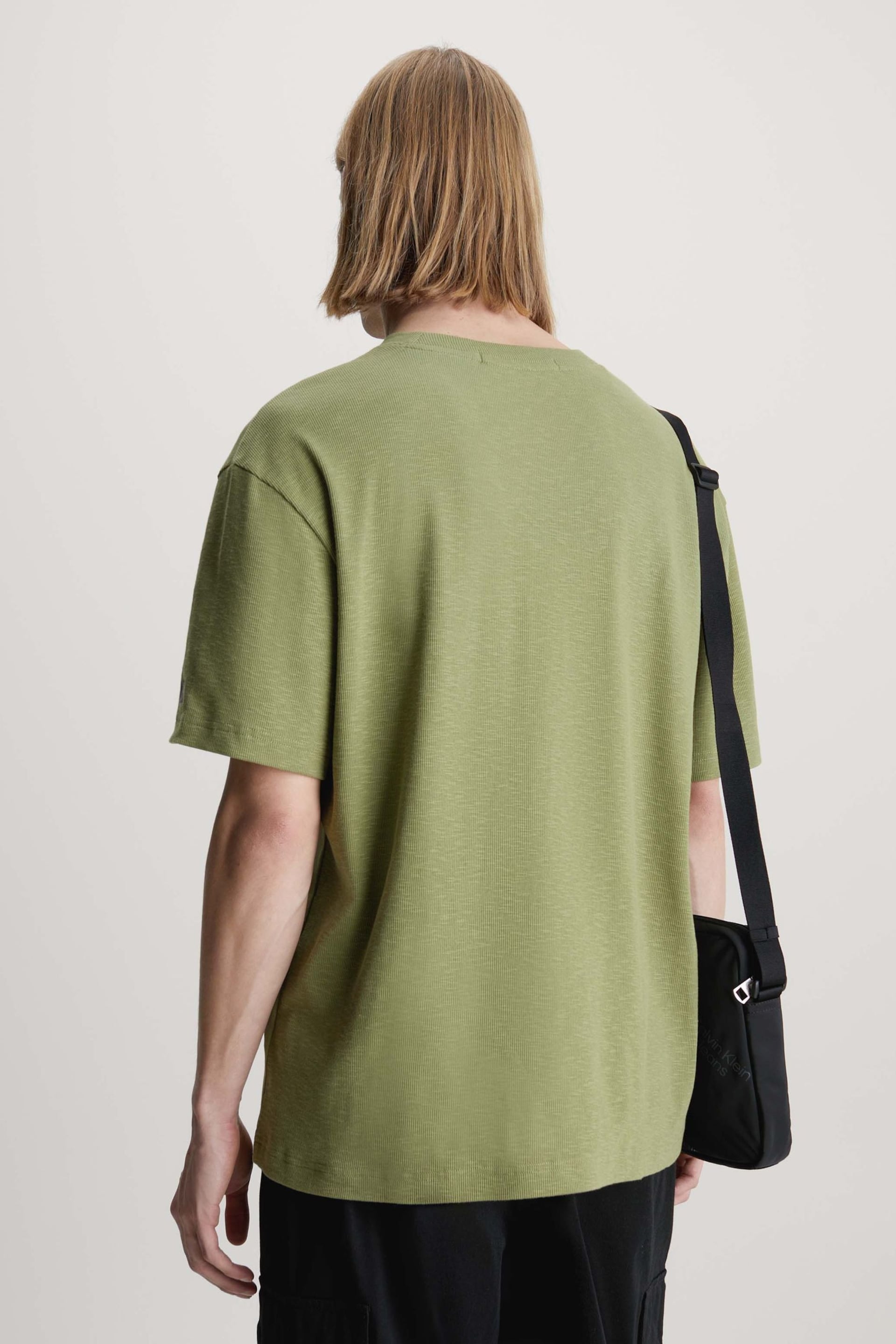 Calvin Klein Green Cut And Sew Logo T-Shirt - Image 2 of 3