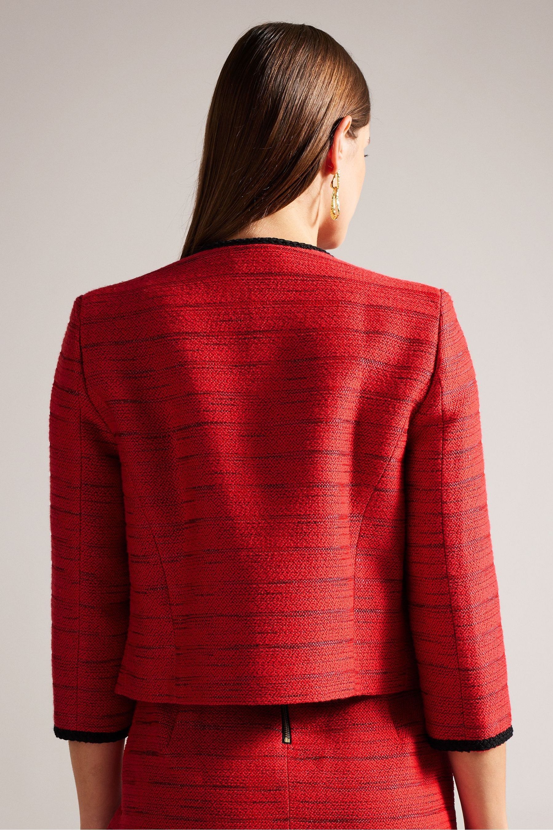 Buy Ted Baker Red Olivan Open Front Boucle Jacket from Next Luxembourg