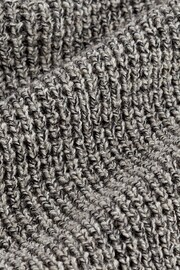 Grey Regular Textured Knit Zip Neck Jumper - Image 9 of 9