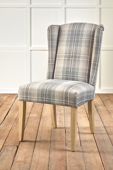 Versatile Check Nevis Grey Sherlock Dining Non Arm Chair