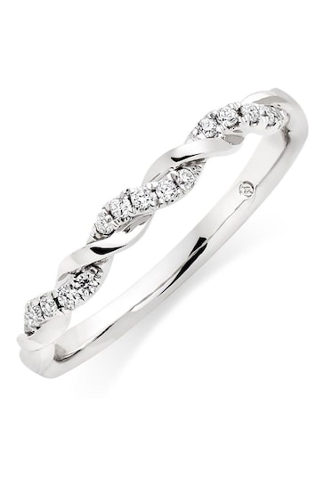 Beaverbrooks White Gold 18ct Diamond Twist Ring