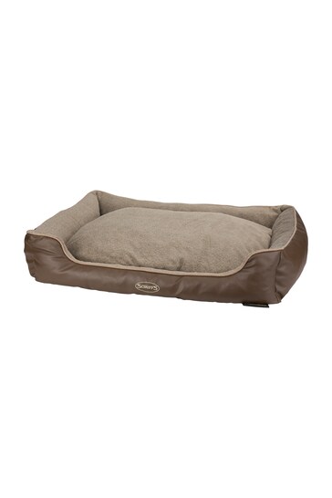 Scuffs Brown Large Chateau Memory Foam Orthopaedic Dog Box Bed