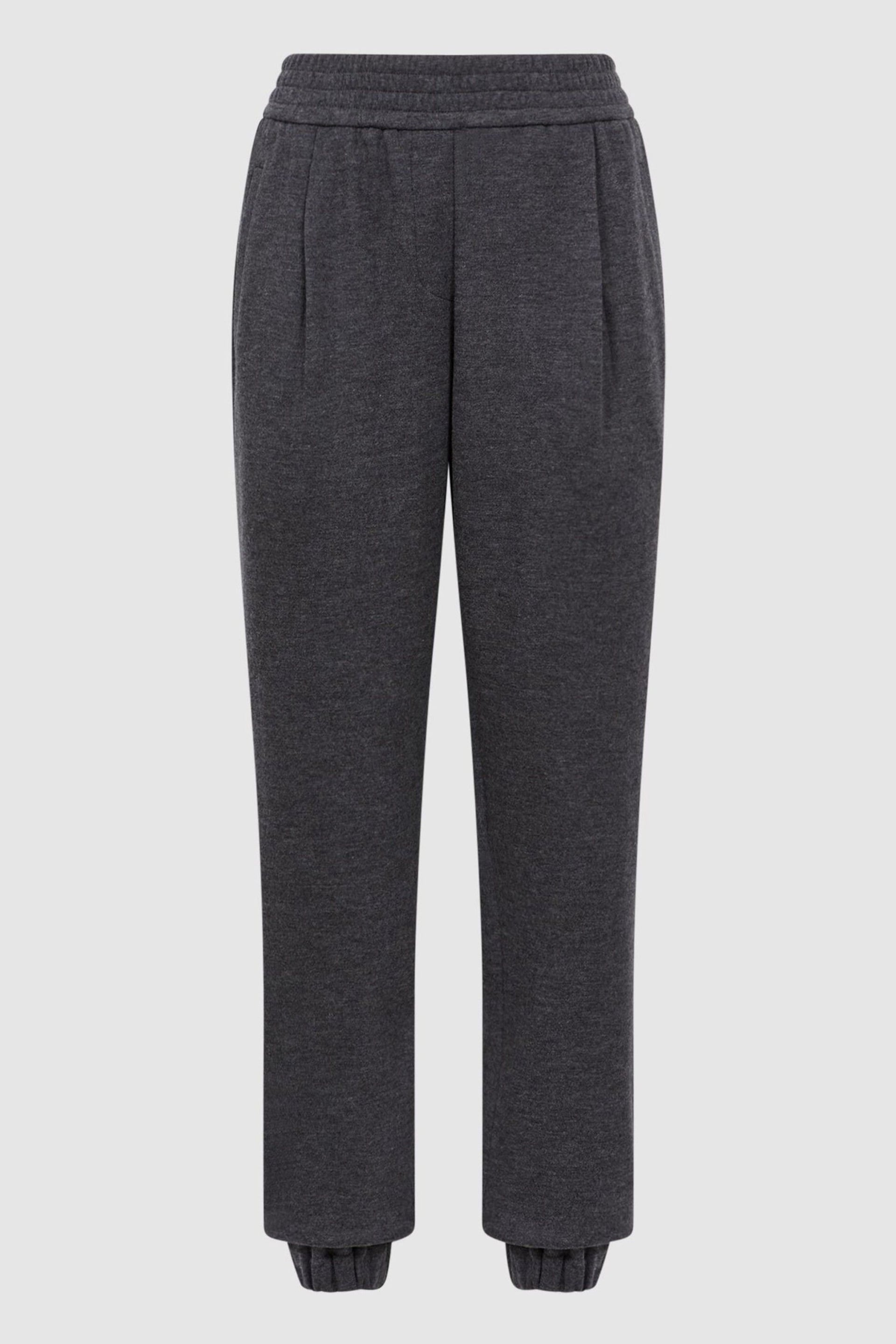 Reiss Charcoal Karina Wool Elasticated Pleat Front Joggers - Image 2 of 5