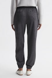 Reiss Charcoal Karina Wool Elasticated Pleat Front Joggers - Image 5 of 5