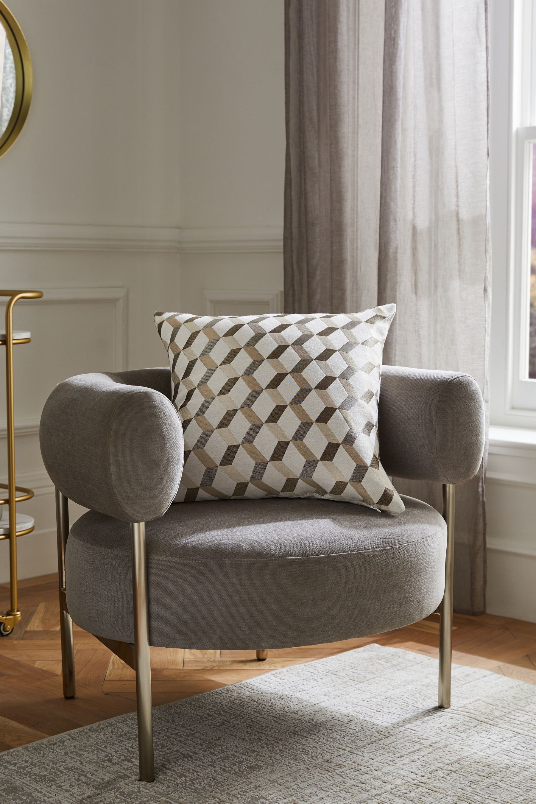 Gold geometric cushion new arrivals