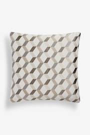 Champagne Gold Geometric Jacquard 50 x 50cm Cushion - Image 5 of 5