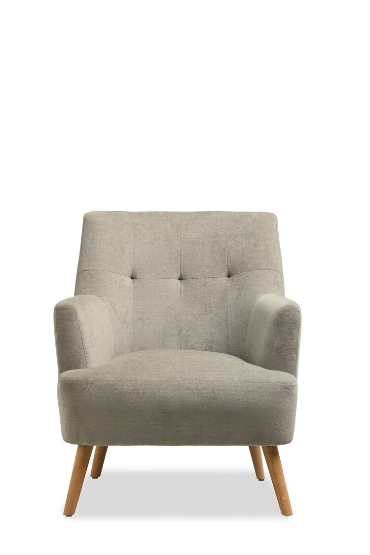 Fine Chenille Mid Grey Carter Armchair - Image 2 of 3