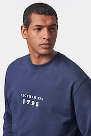 Peckham Rye Blue 100% Cotton Graphic Sweatshirt - Image 4 of 7