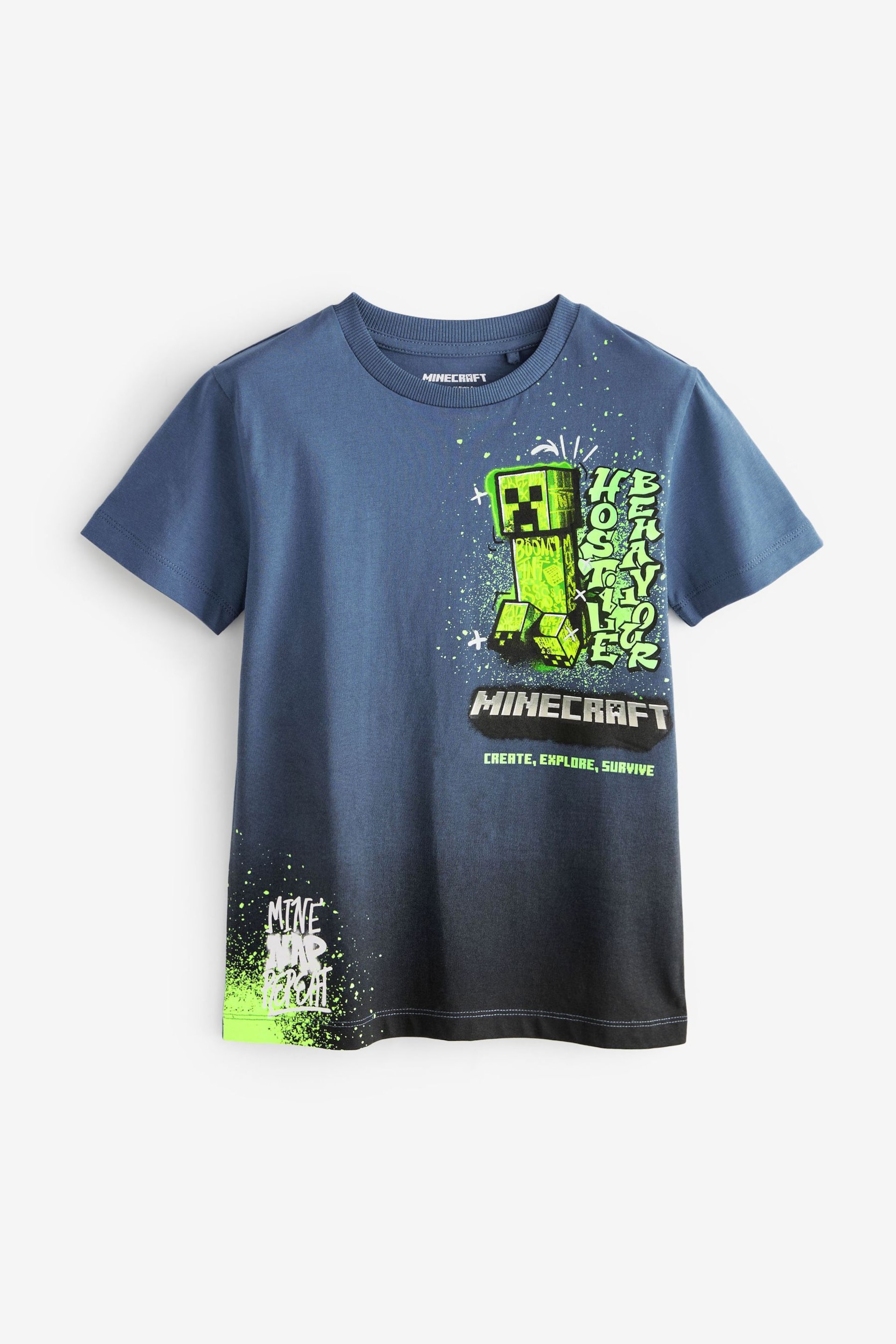 Black Minecraft T-Shirt and Joggers Set (4-16yrs) - Image 3 of 6