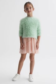 Reiss Green Freida Fluffy Crew Neck Jumper - Image 1 of 5