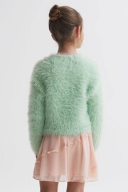 Reiss Green Freida Fluffy Crew Neck Jumper - Image 5 of 5