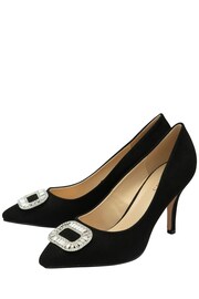 Lotus Black Stiletto Heel Court Shoes - Image 2 of 4