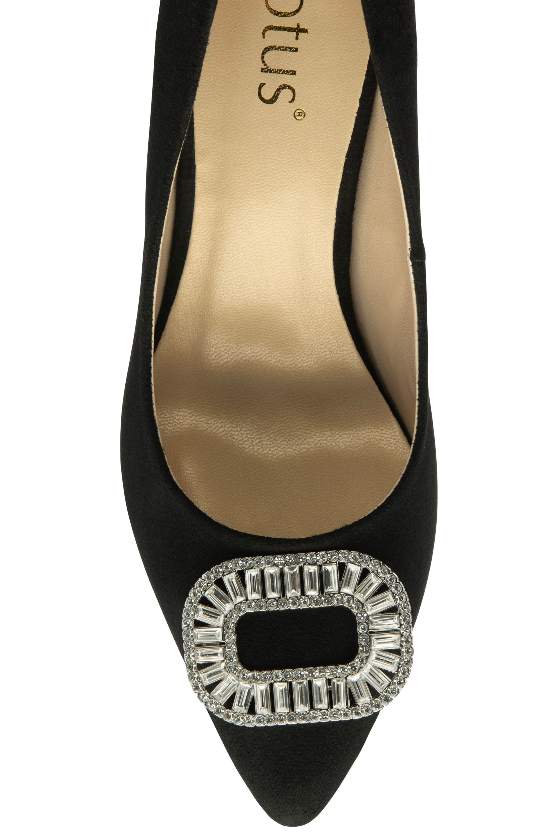 Lotus Black Stiletto Heel Court Shoes - Image 4 of 4