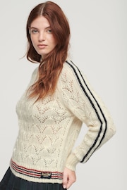 Superdry Cream Pointelle Knit Jumper - Image 2 of 5