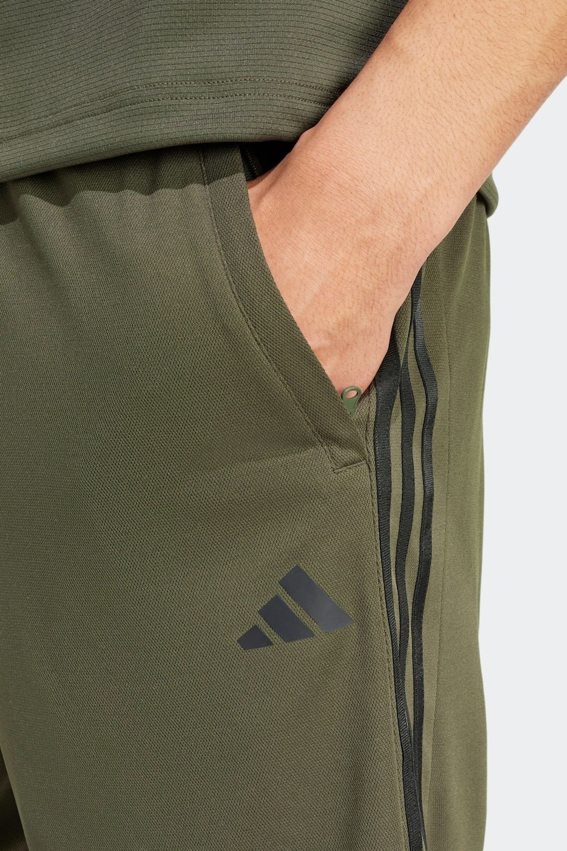 adidas Light Green Train Essentials Piqué 3-Stripes Training Shorts - Image 11 of 12