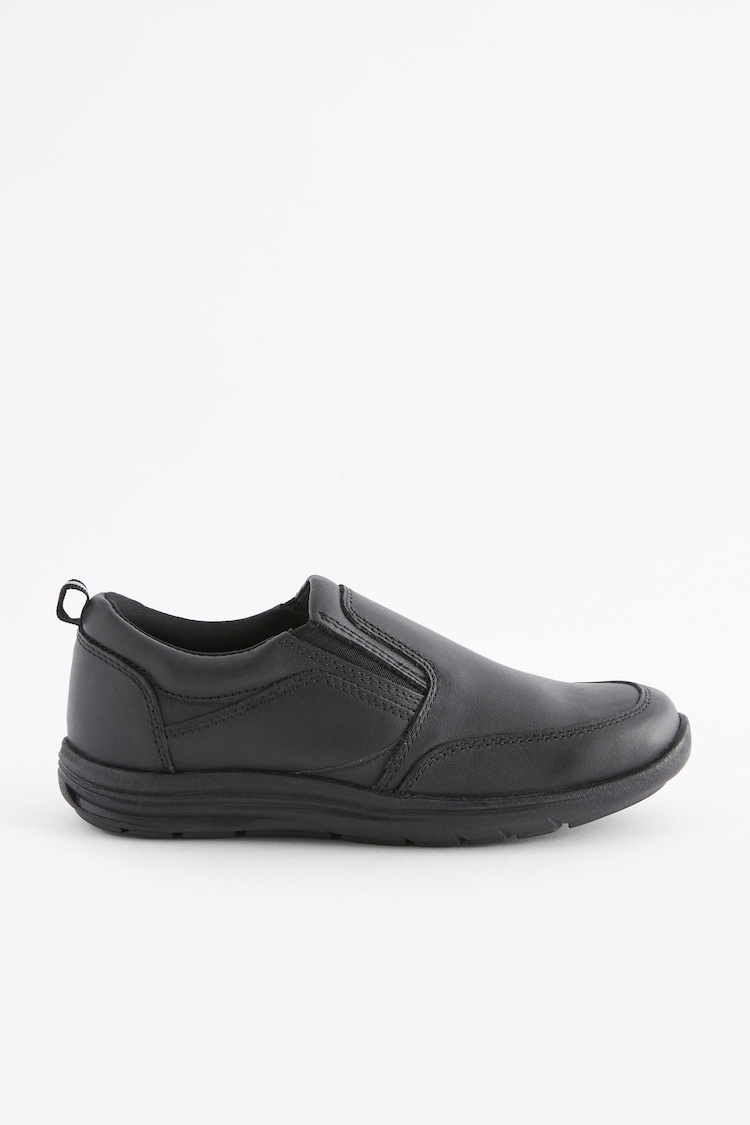 Black Extra Wide Fit (H) School Leather Loafers - Image 2 of 10