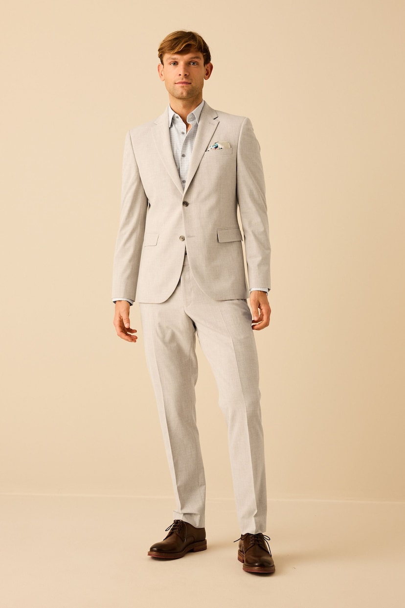 Stone Slim Fit Motionflex Stretch Suit: Jacket - Image 2 of 13