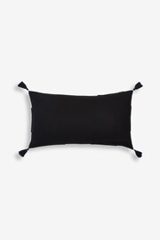 Monochrome 50 x 30cm Vertical Velvet Stripe Cushion - Image 5 of 5