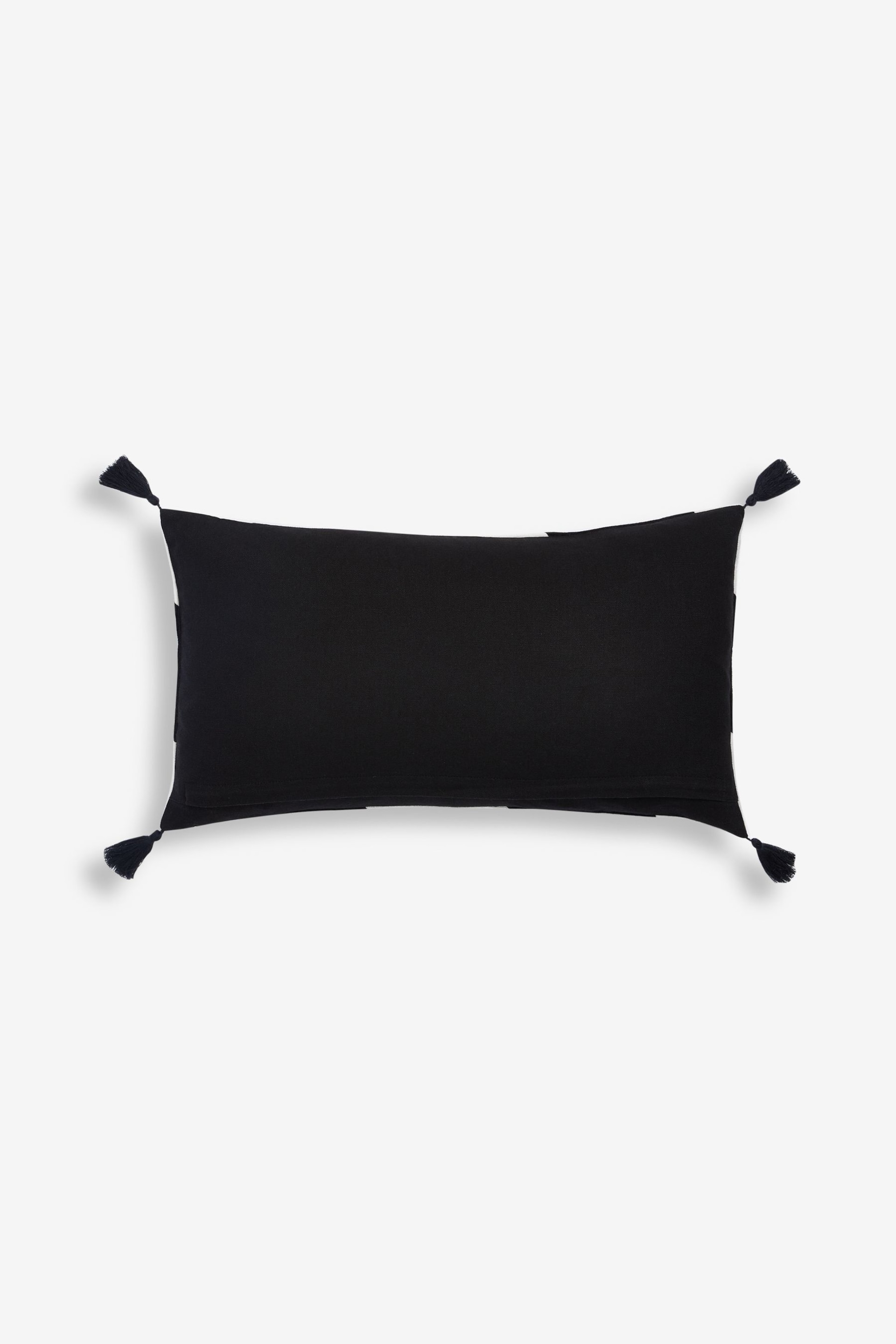 Monochrome 50 x 30cm Vertical Velvet Stripe Cushion - Image 5 of 5