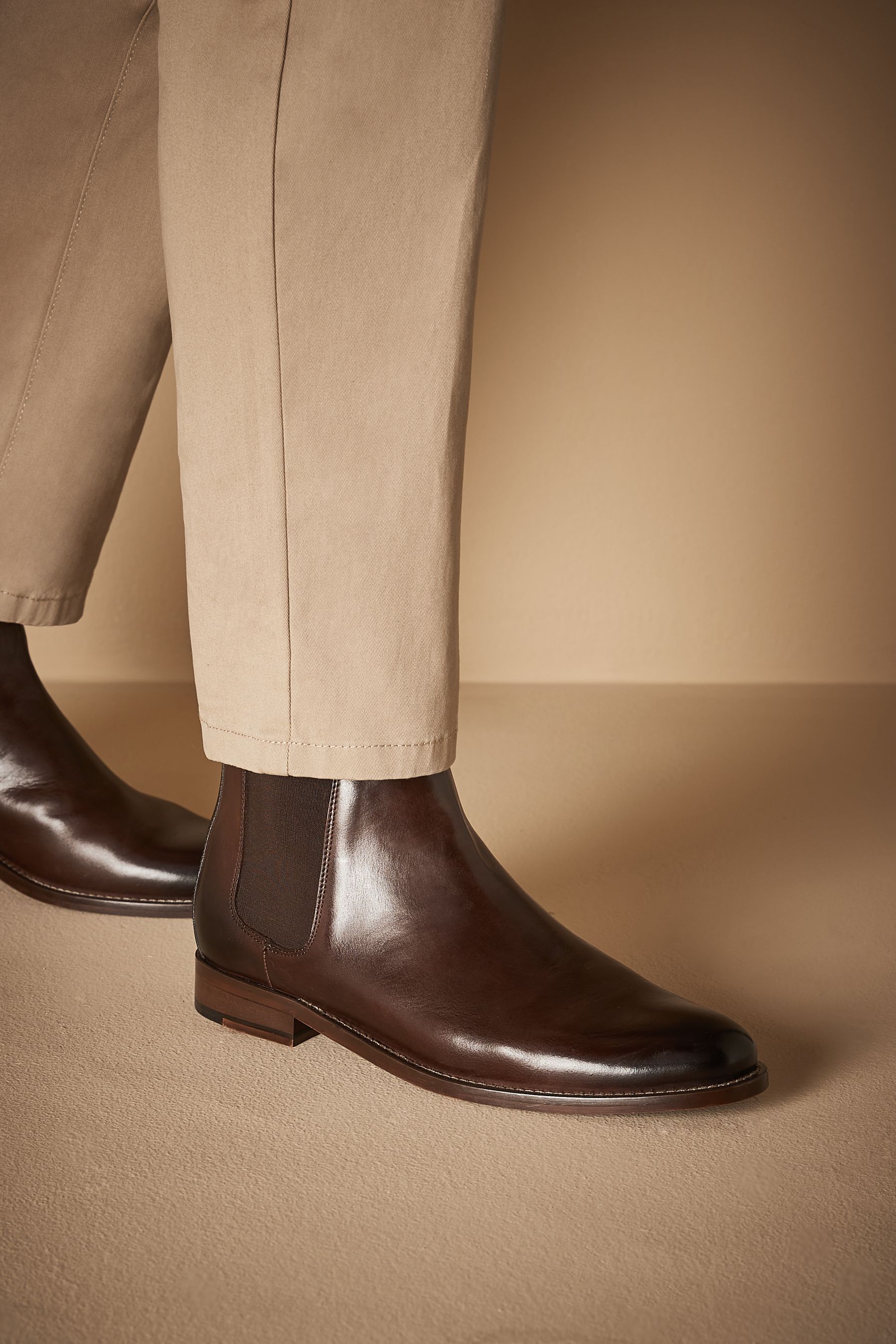 Tan Brown Signature Leather Chelsea Boots