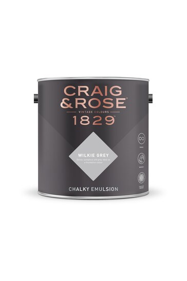 Craig & Rose Grey Chalky Emulsion Wilkie Grey 2.5Lt Paint