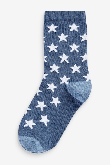 Blue Stars Cotton Rich Socks 7 Pack