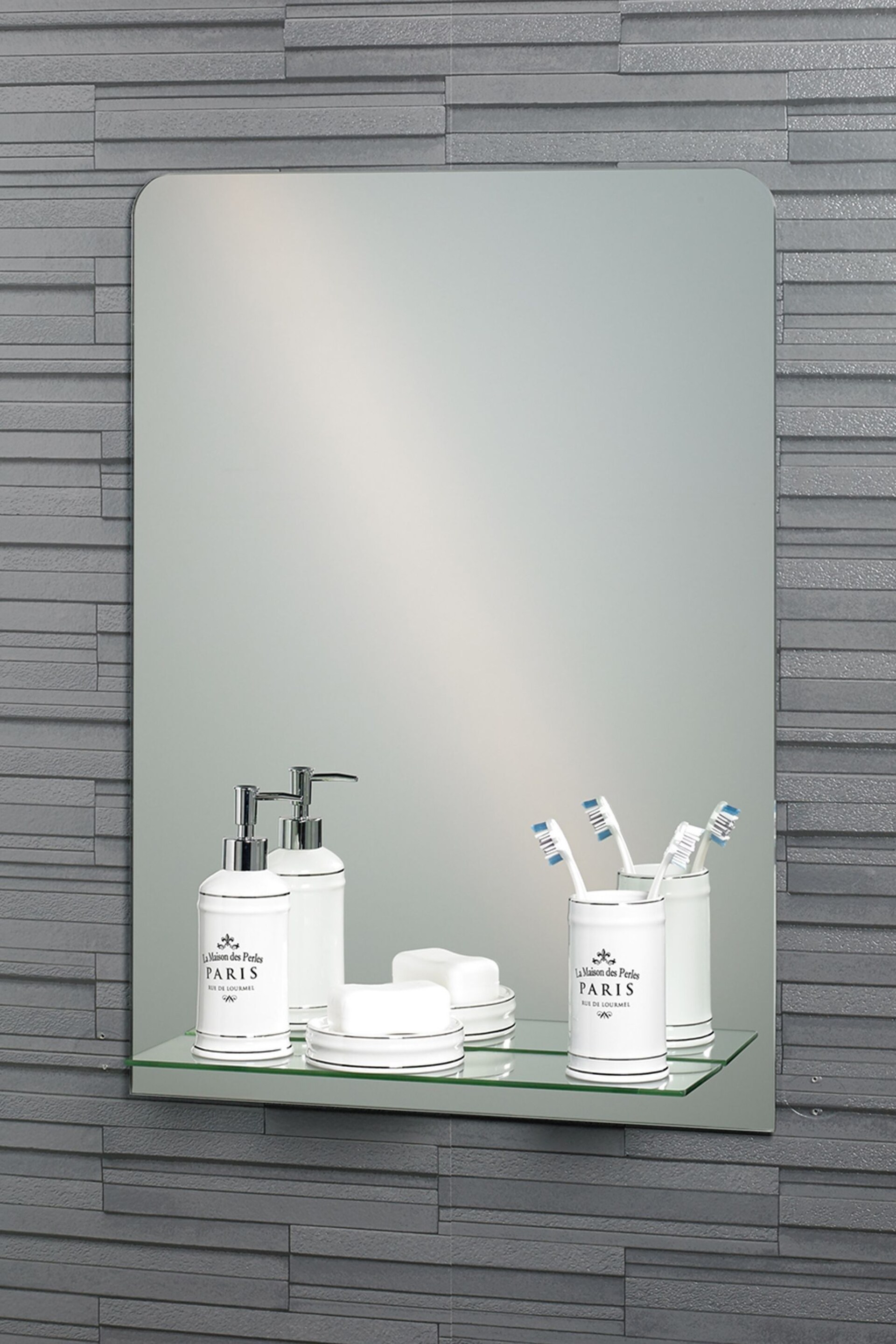 Showerdrape Rochester Rectangular Bathroom Mirror With Shelf - Image 1 of 4