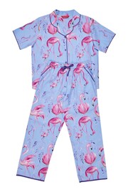 Minijammies Blue Flamingo Print Short Sleeve Pyjamas Set - Image 4 of 4