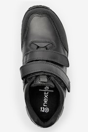 Black Extra Wide Fit (H) School Leather Double Strap Shoes - Image 4 of 8