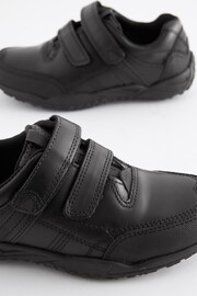 Black Extra Wide Fit (H) School Leather Double Strap Shoes - Image 6 of 8