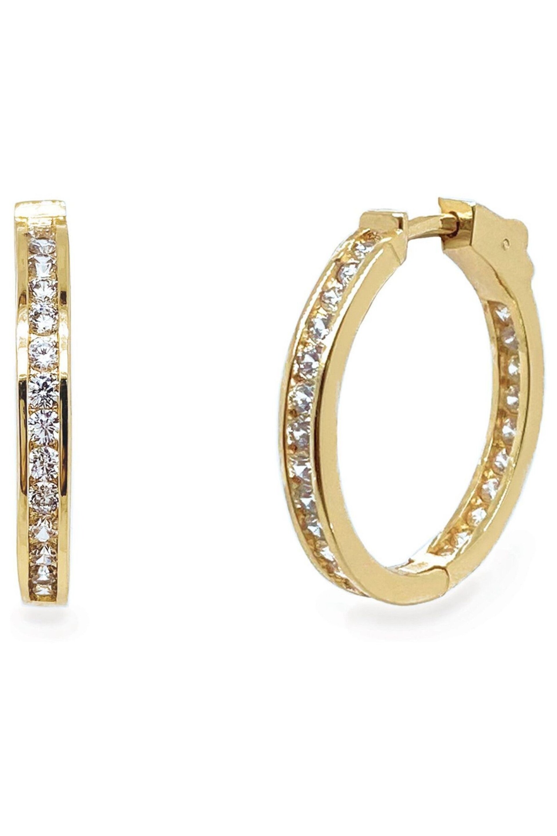Ivory & Co Gold Copenhagen And Crystal Hoop Earrings - Image 1 of 5
