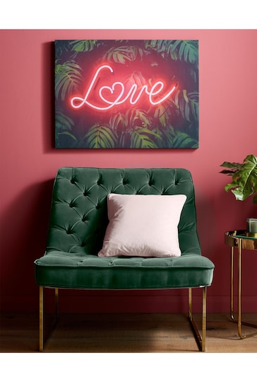 Art For The Home Green Tropical Neon Love Wall Art